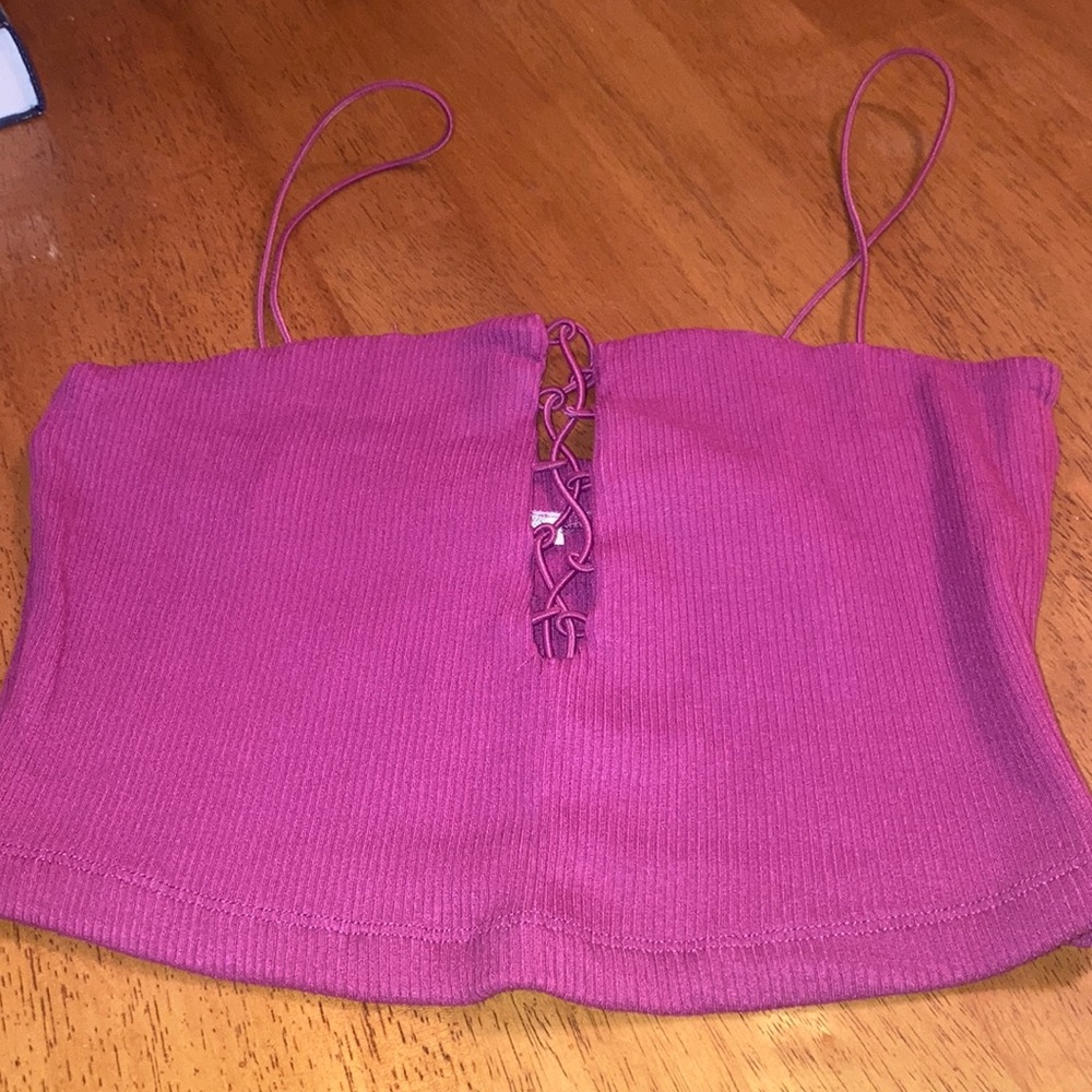 Free People Intimates , magenta string up crop top, Size XS